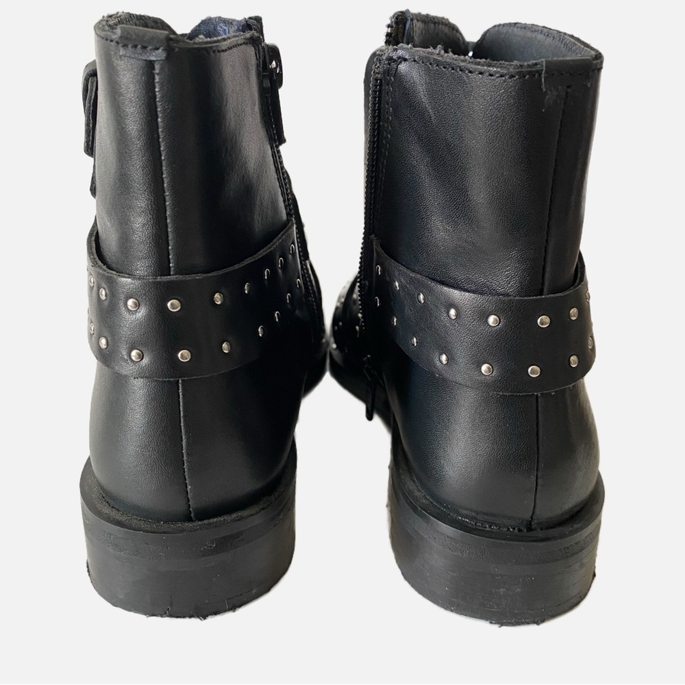 Topshop Size 5 1/2 Biker Moto Boot Amelia Leather With Studs - Picture 5 of 9